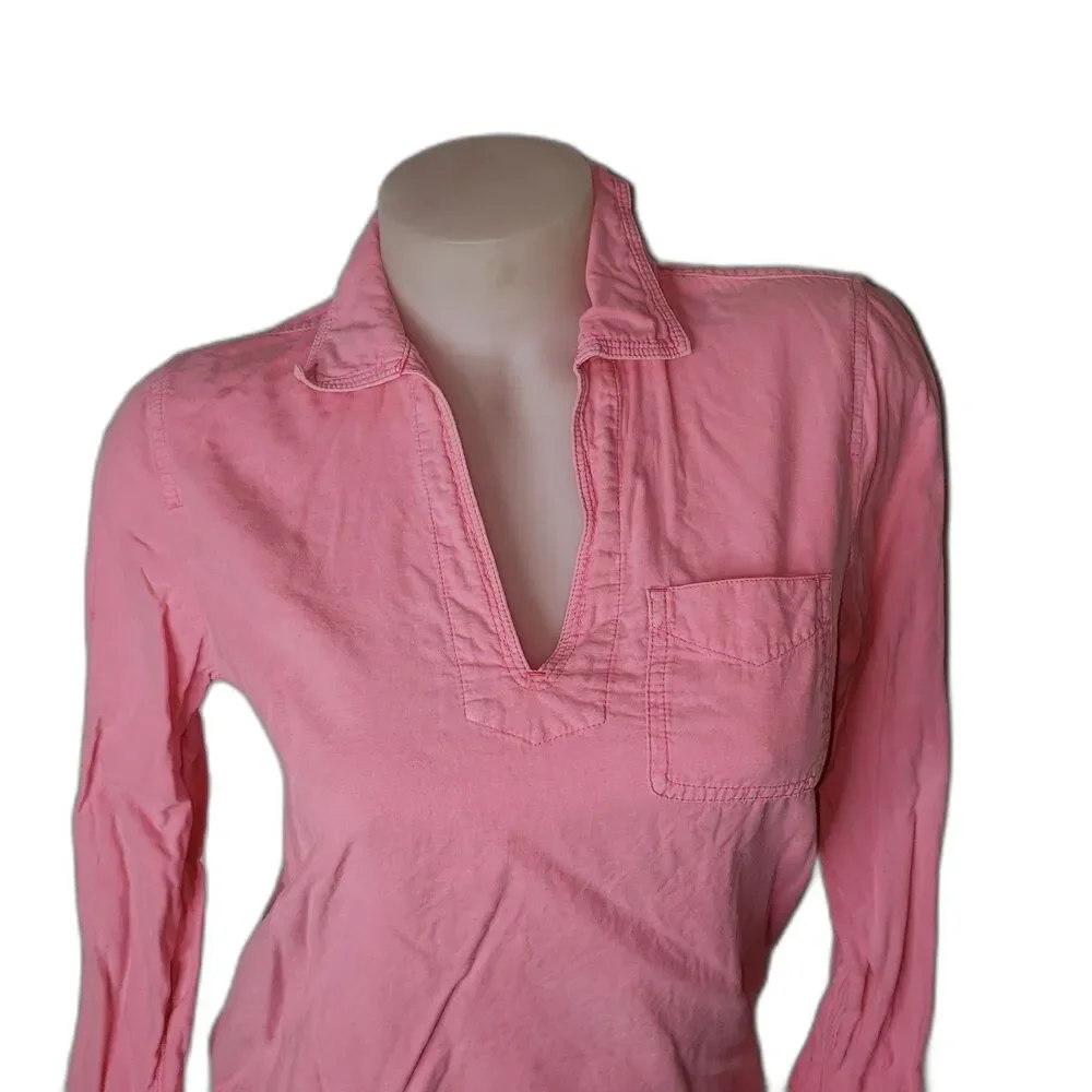 J.CREW Pink Cotton Long Sleeve Shirt Womens Size XS